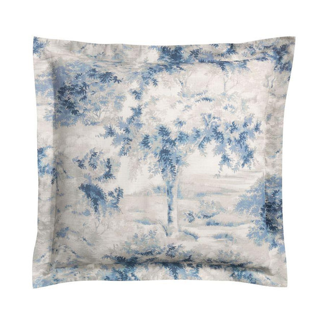 Jardin Toile Sham, Blue, Euro