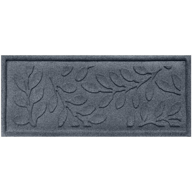 Waterhog Lawson Outdoor Leaf Boot Tray Mat, 15" x 36", Bluestone