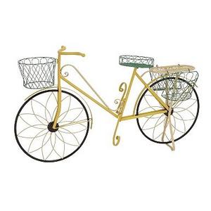 Green and Yellow Iron Bicycle Planter