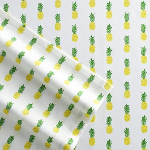 Poppy & Fritz| Percale Collection | Bed Sheet Set - 100% Cotton, Crisp & Cool, Lightweight & Moisture-Wicking Bedding, Full, Pineapple (220845)
