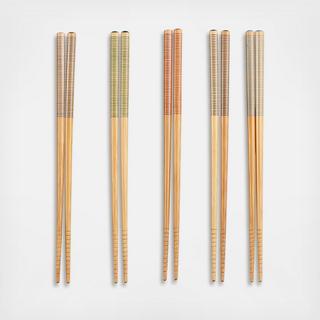 Striped Bamboo Chopstick, Set of 5 Pairs
