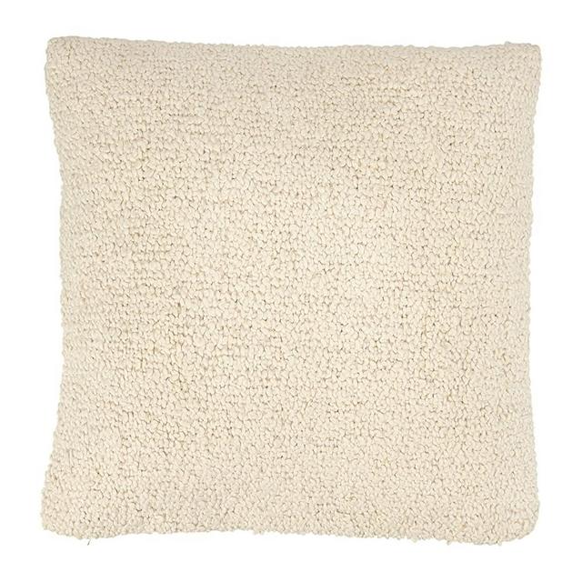 Bloomingville Cream Square Woven Cotton Boucle Pillow