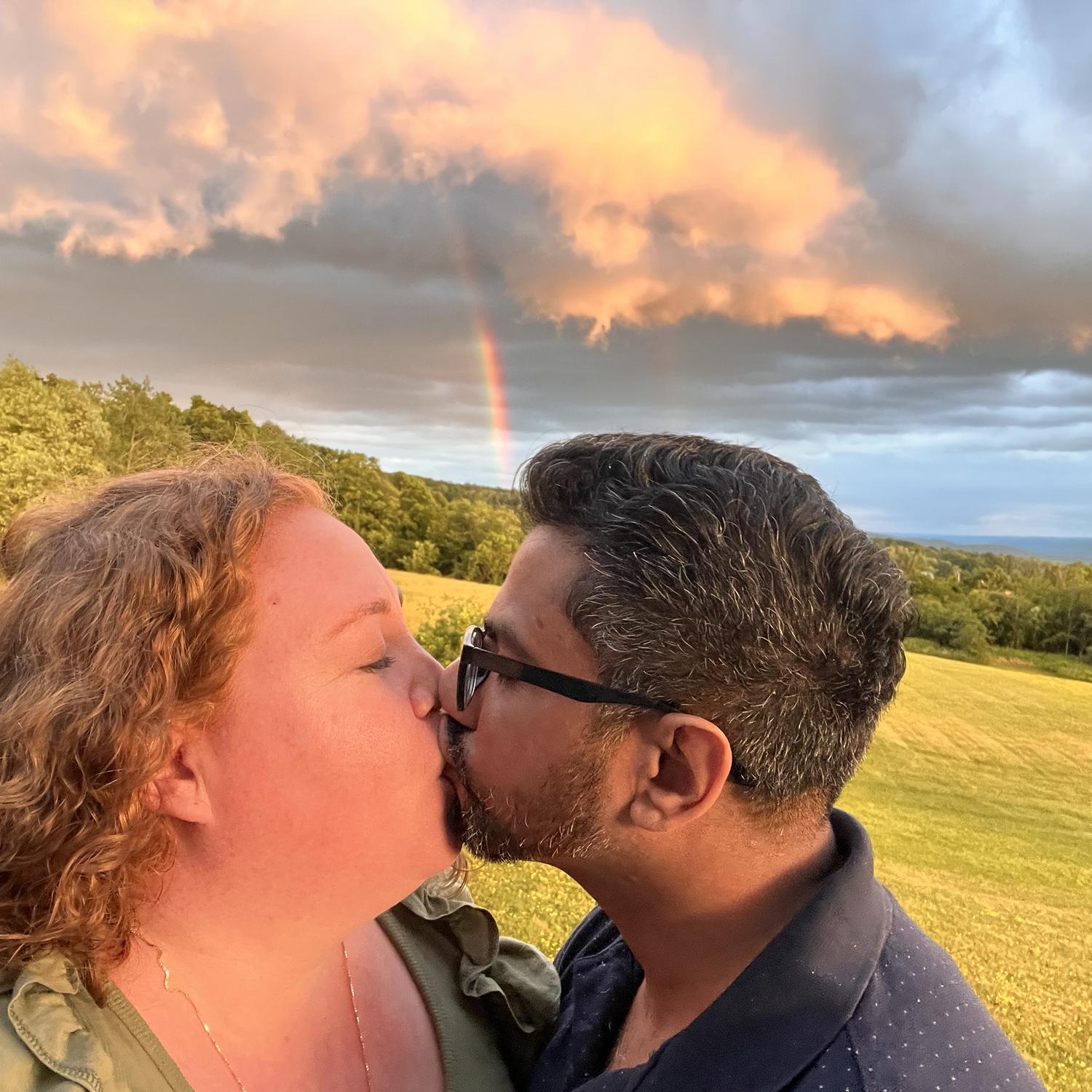 Rainbow kiss for good luck