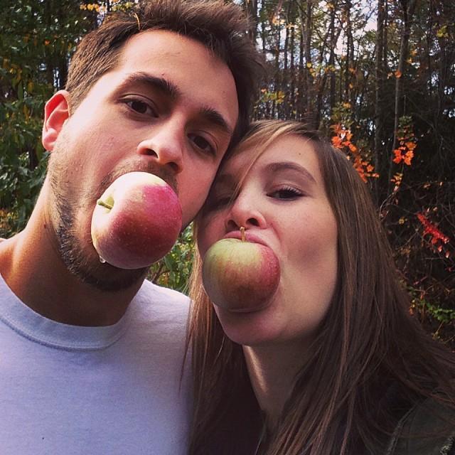 The first apple picking adventure.
