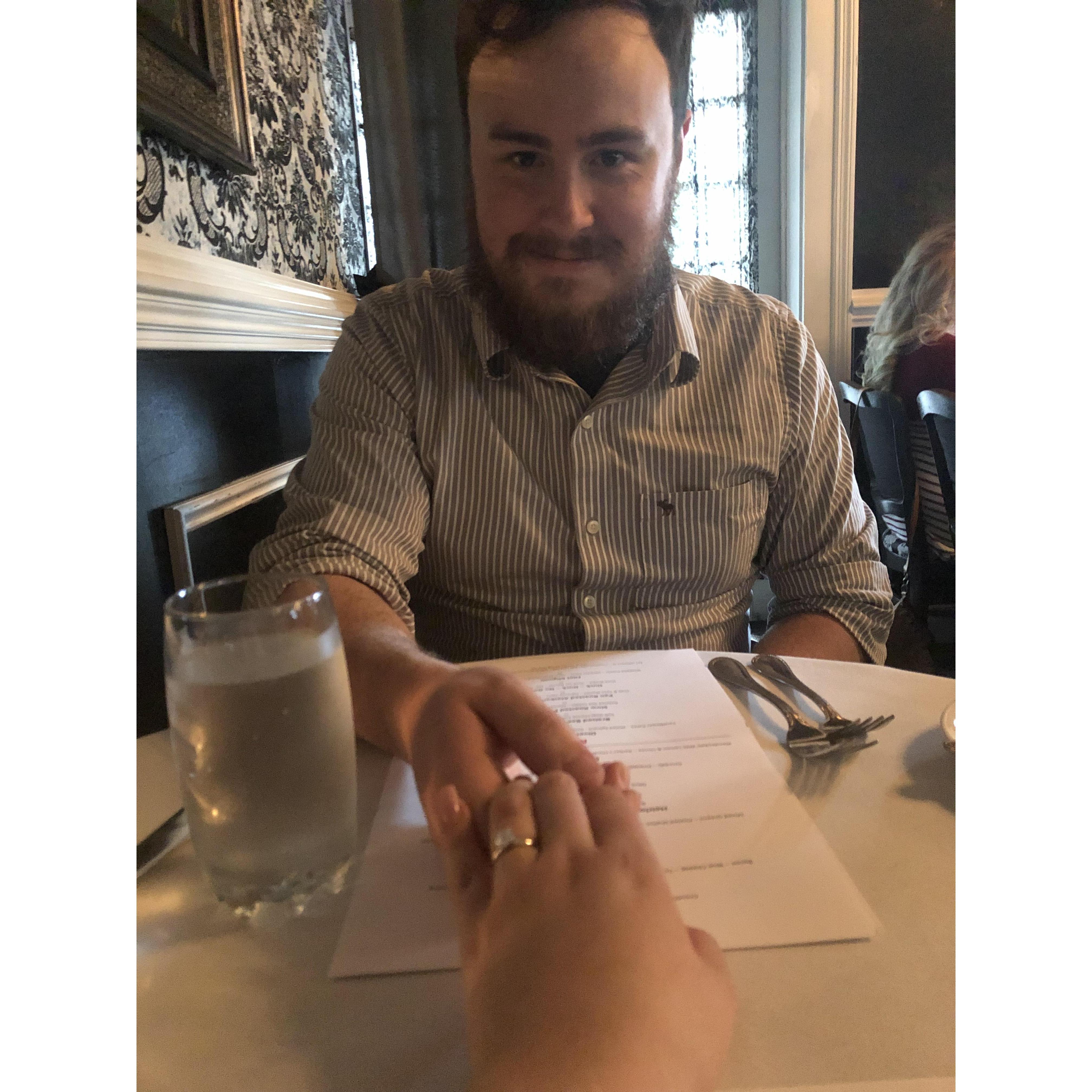 Madelyn had to get her ring into every photo the rest of the day after I proposed.