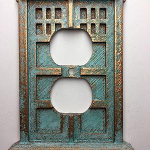 Sci-Collectables - Tardis Outlet Cover Patina or Stone (Custom) (Patina)
