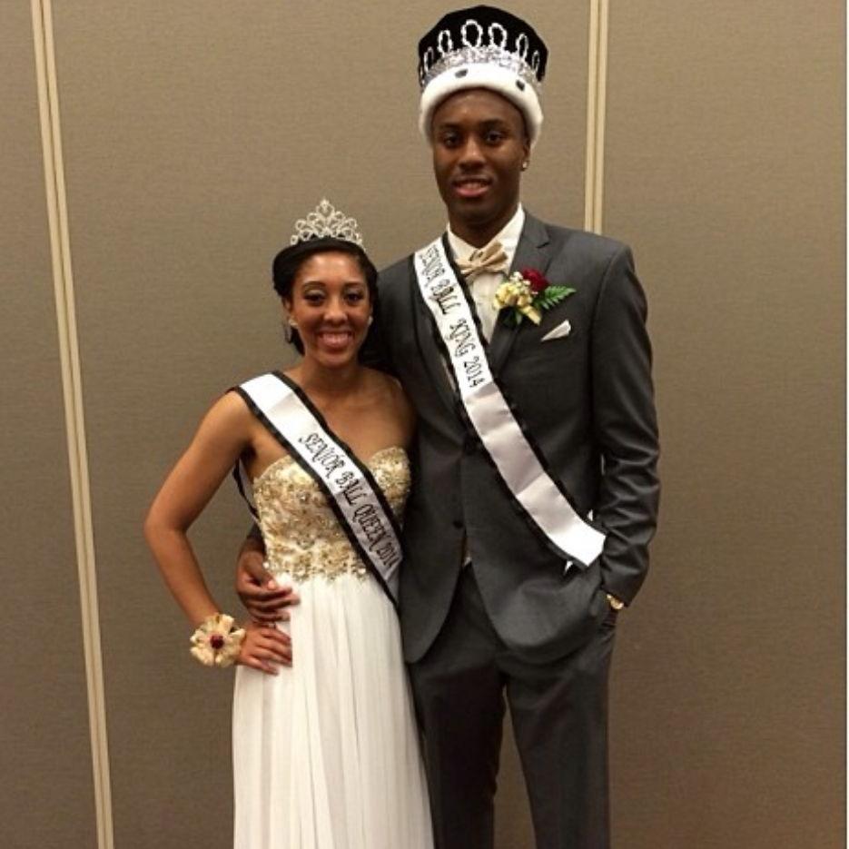 Brenna & Marvin at their senior ball, where they won King & Queen royalty.