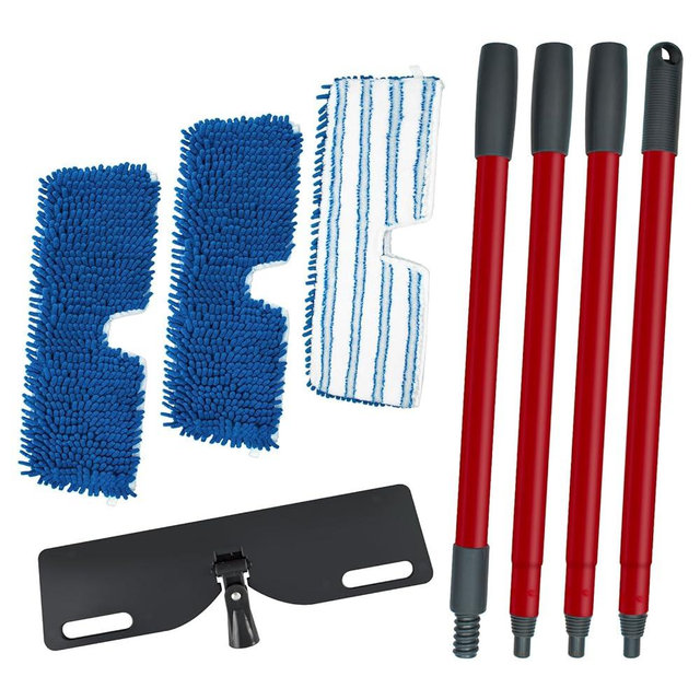 Microfiber Mops for Floor Cleaning, Flat Mop with 3 Reusable Pads and Extendable 58" Long Handle for O Cedar Dual-Action Microfiber Flip Mop , Dust Mop for Hardwood Floors, Wet & Dry Use