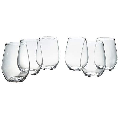 Stone & Beam Traditional Stemless White Wine Glass, 16-Ounce, Set of 6 - L9237