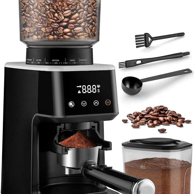 Zulay Adjustable Espresso Grinder - Anti-Static Commercial Burr Coffee Grinder - 51 Precise Grind Settings Electric Mill Grinder for Espresso, Percolator, French Press, American, Turkish, Drip Coffee
