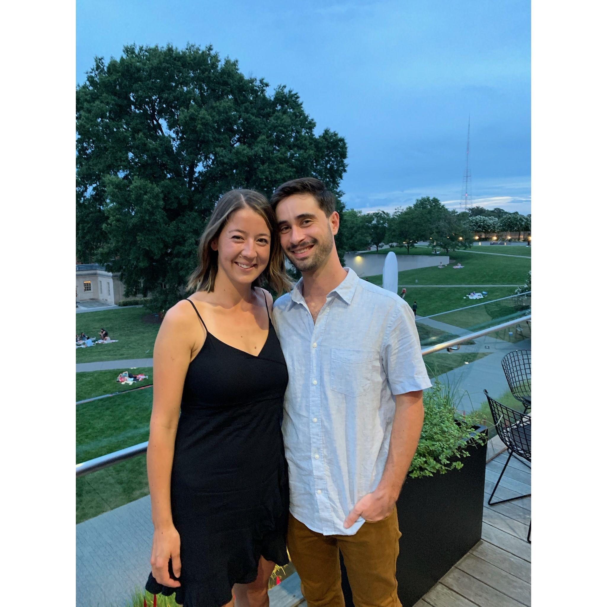 Our anniversary dinner overlooks the VMFA sculpture garden