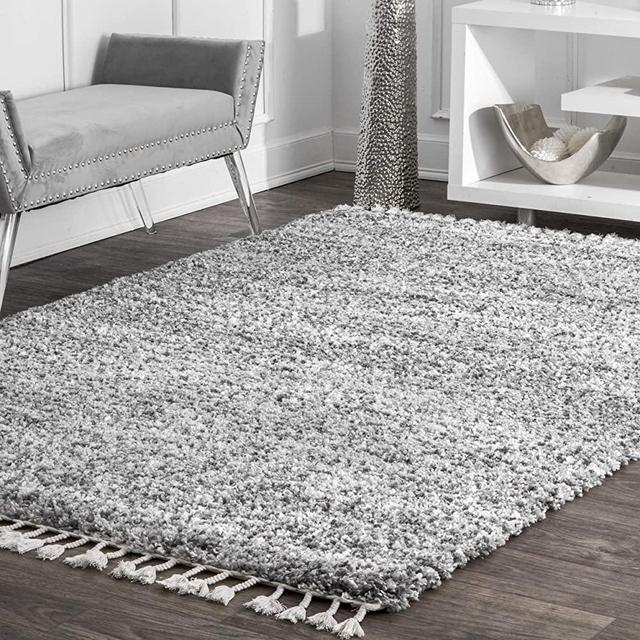 nuLOOM Brooke Contemporary Shag Runner Rug, 2' 6" x 6', Grey