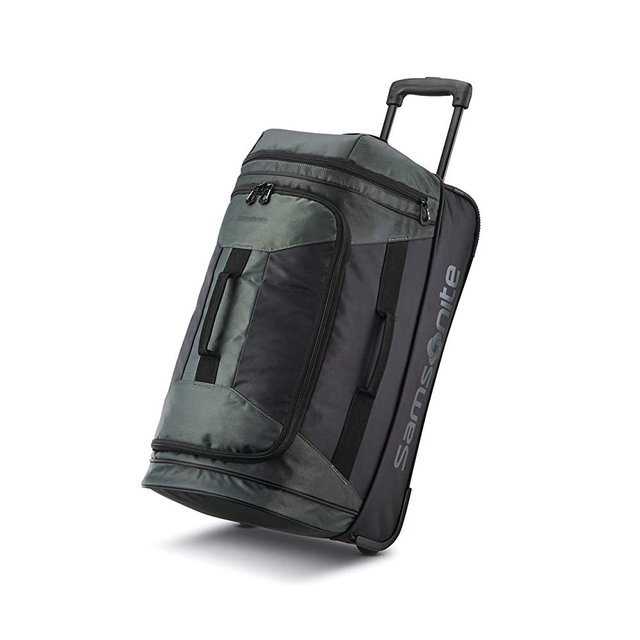 Samsonite Andante 2 Drop Bottom Wheeled Rolling Duffel Bag, Moss Green/Black, 22-Inch
