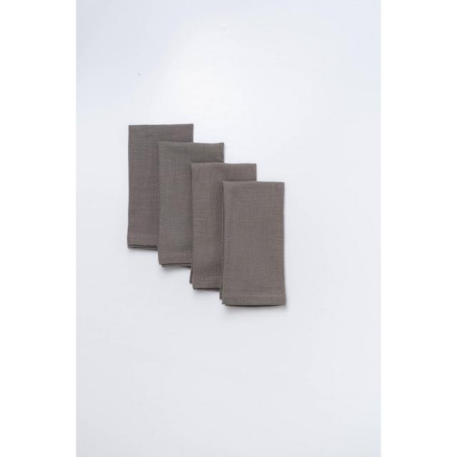 4pk Cotton Easy Care Napkins Gray - Threshold™