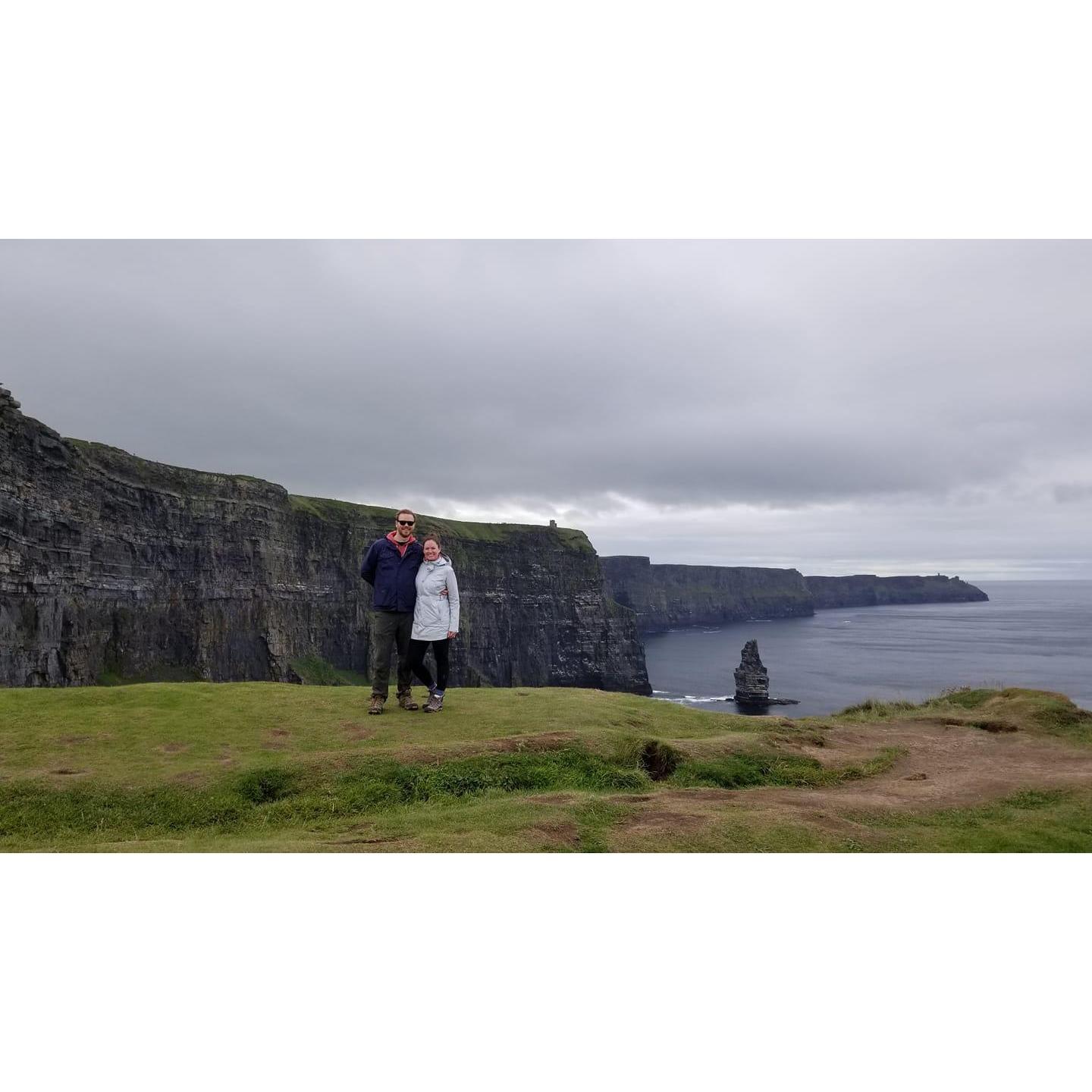 Hiking the Cliffs of Moher in Ireland.