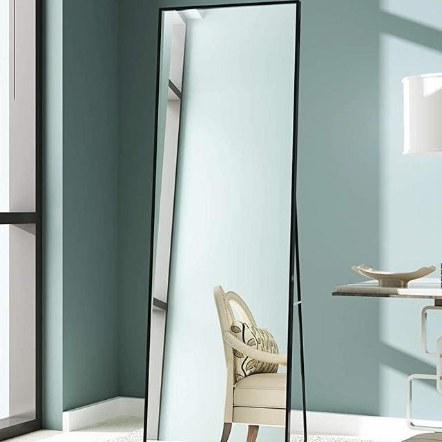 Standing/Hanging Floor Mirror - Dressing Full Length Mirror, Large Full Body Mirror Wall Floor Length Mirror for Bedroom Room ，Living Room ，Dressing Room 65"x22" (Black)
