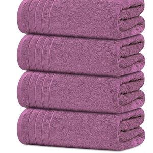Tens Towels Pack of 4 Extra Large Bath Towels 30 x 60 Inches, 100% Cotton, Larger & Lighter Weight, Quicker to Dry, Super Soft and Absorbent, Perfect for Bathroom, Purple