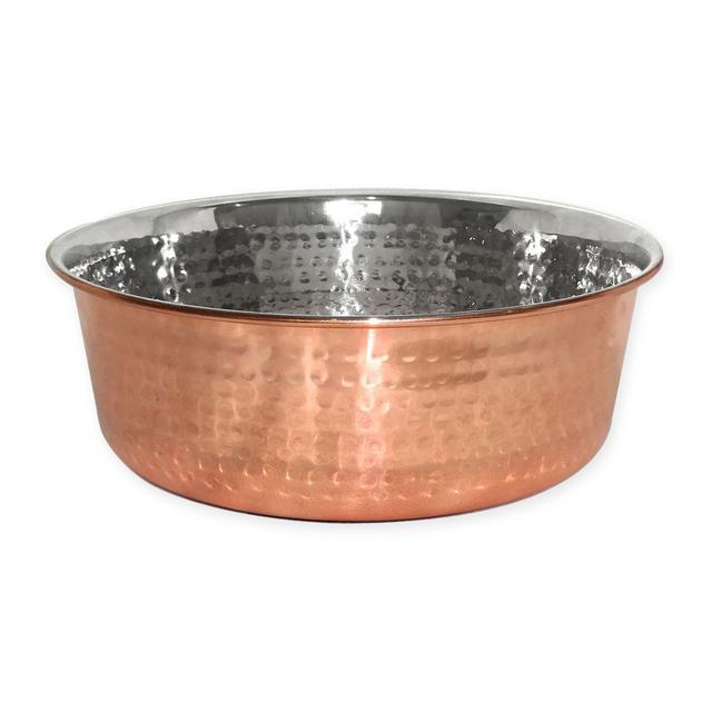 Neater Pet Brands® 64 oz. Copper-Plated Hammered Stainless Steel Large Pet Bowl