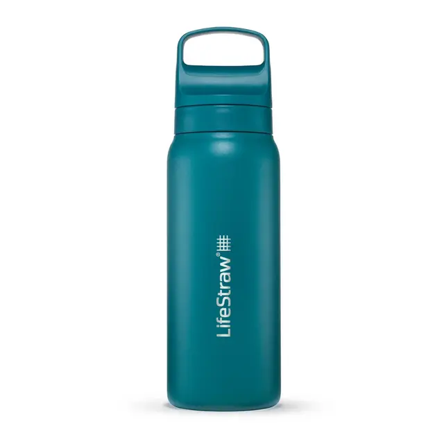 LifeStraw 24oz Go Series Stainless Steel Water Filter Bottle - Laguna Teal