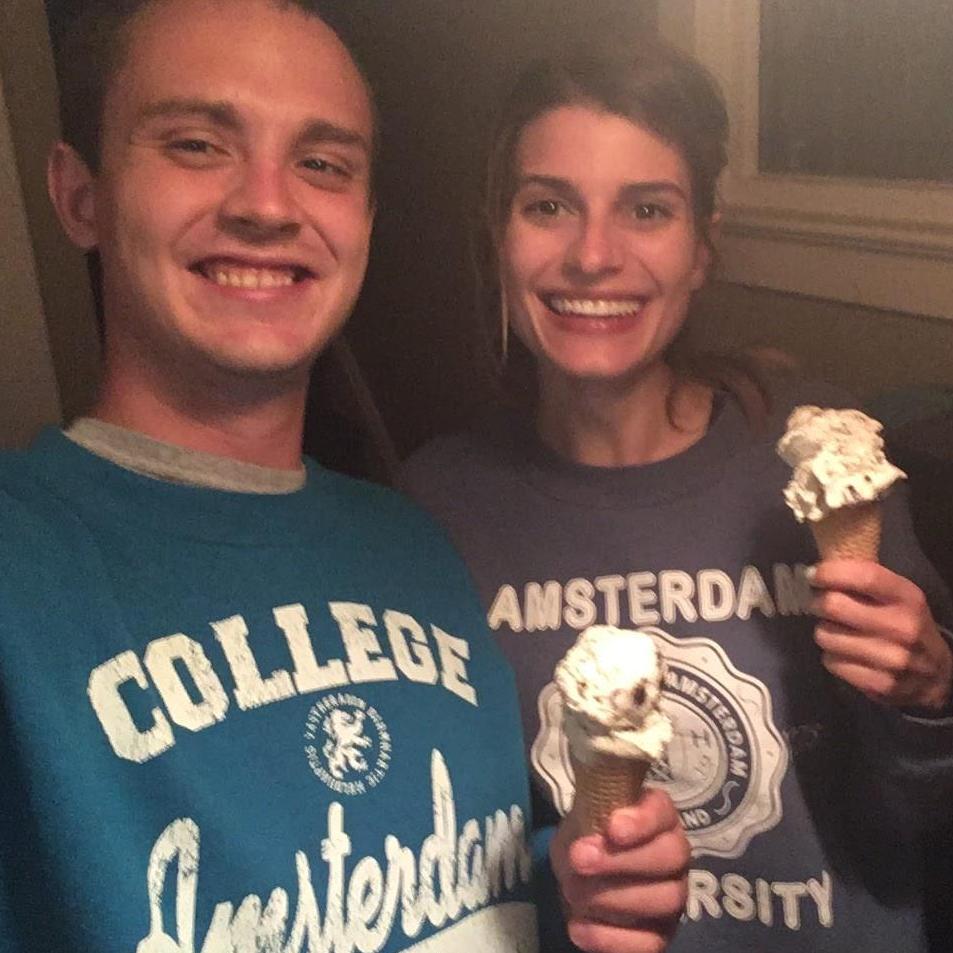 When we realized we were both dutch, had a love of ice cream and matching sweaters.