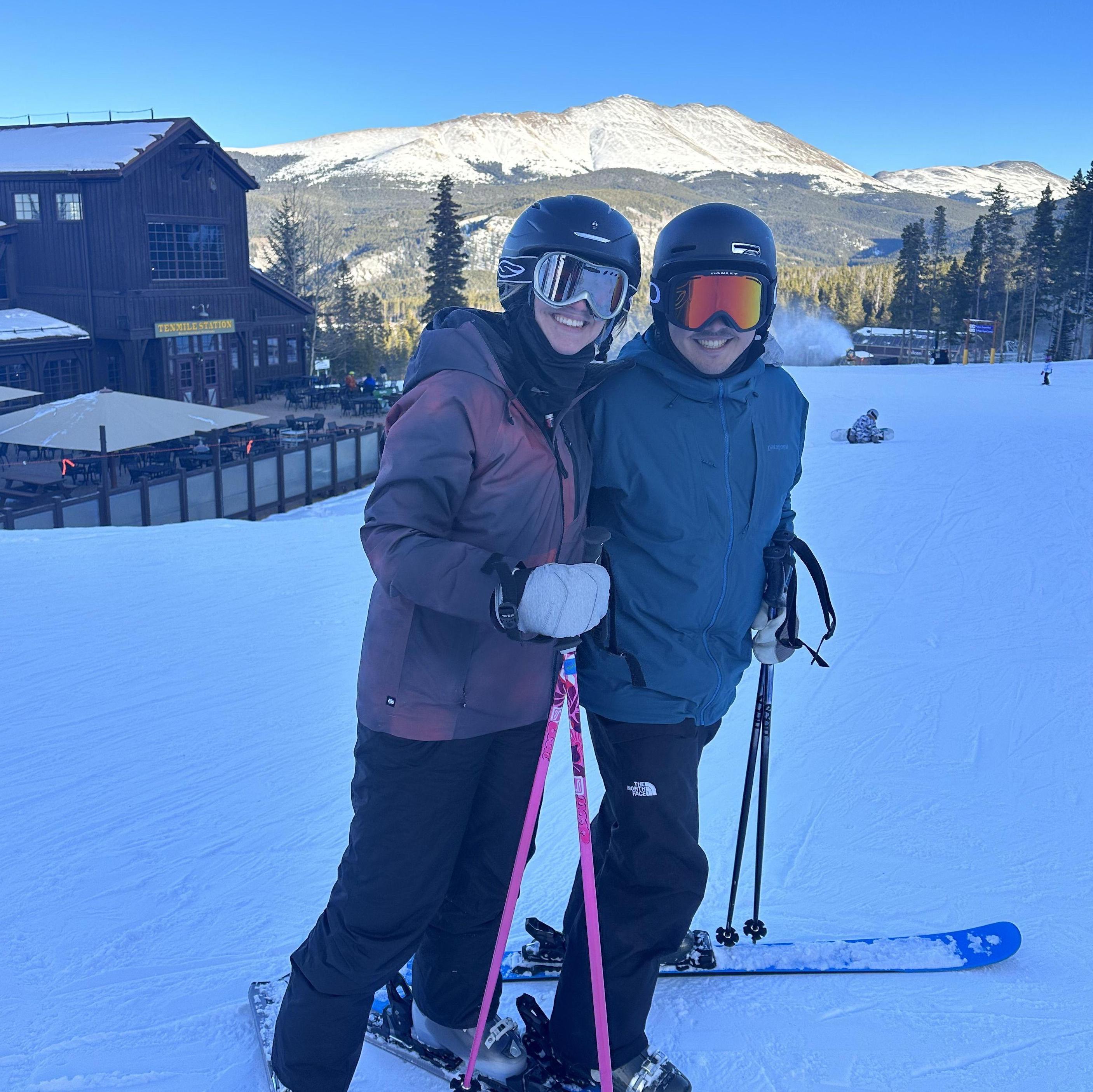 Her first time on skis!