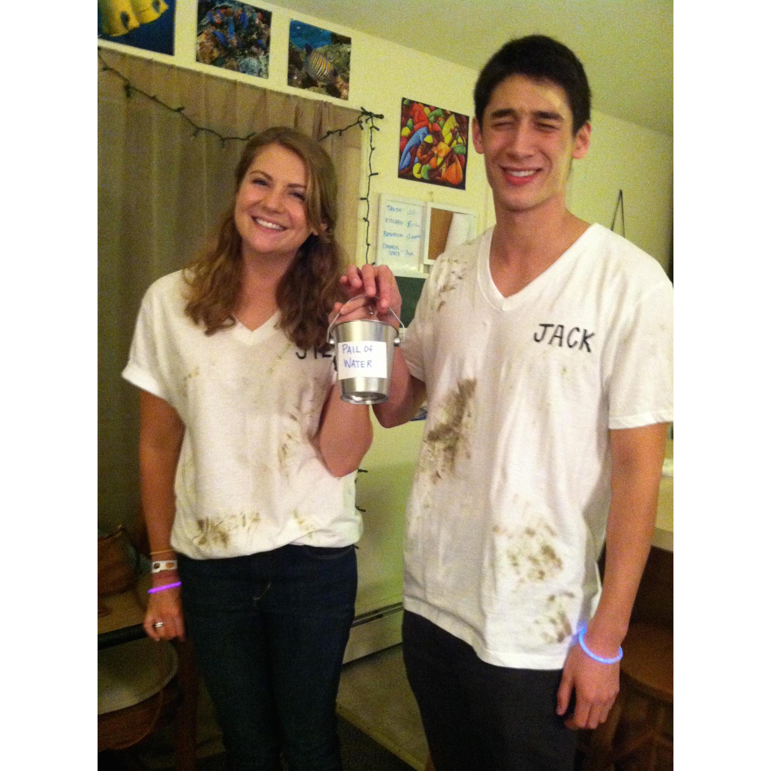 A throwback to our college days. You can tell from Matt's face that he loved this Halloween costume.