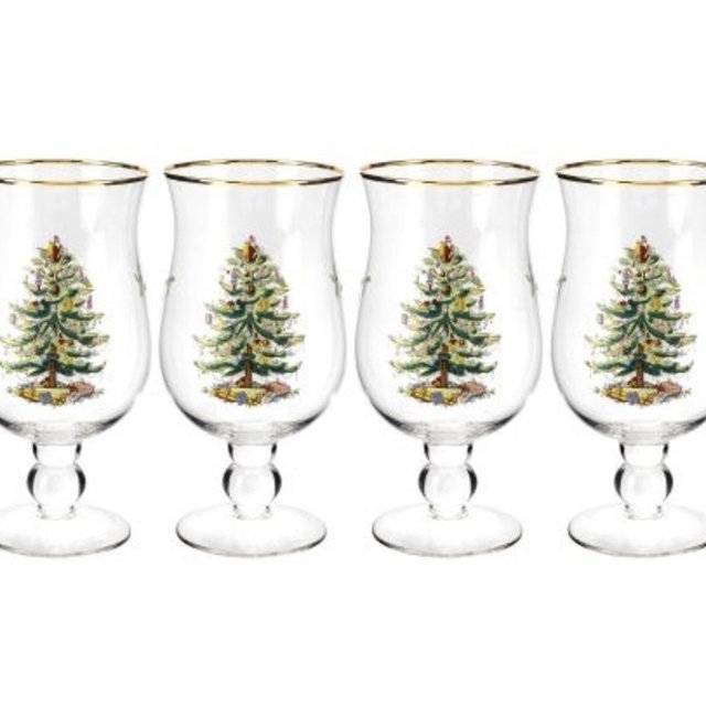 Christmas Tree Tulip Glasses Set of 4