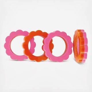 Maison Moderne Scallop Acrylic Napkin Ring, Set of 4