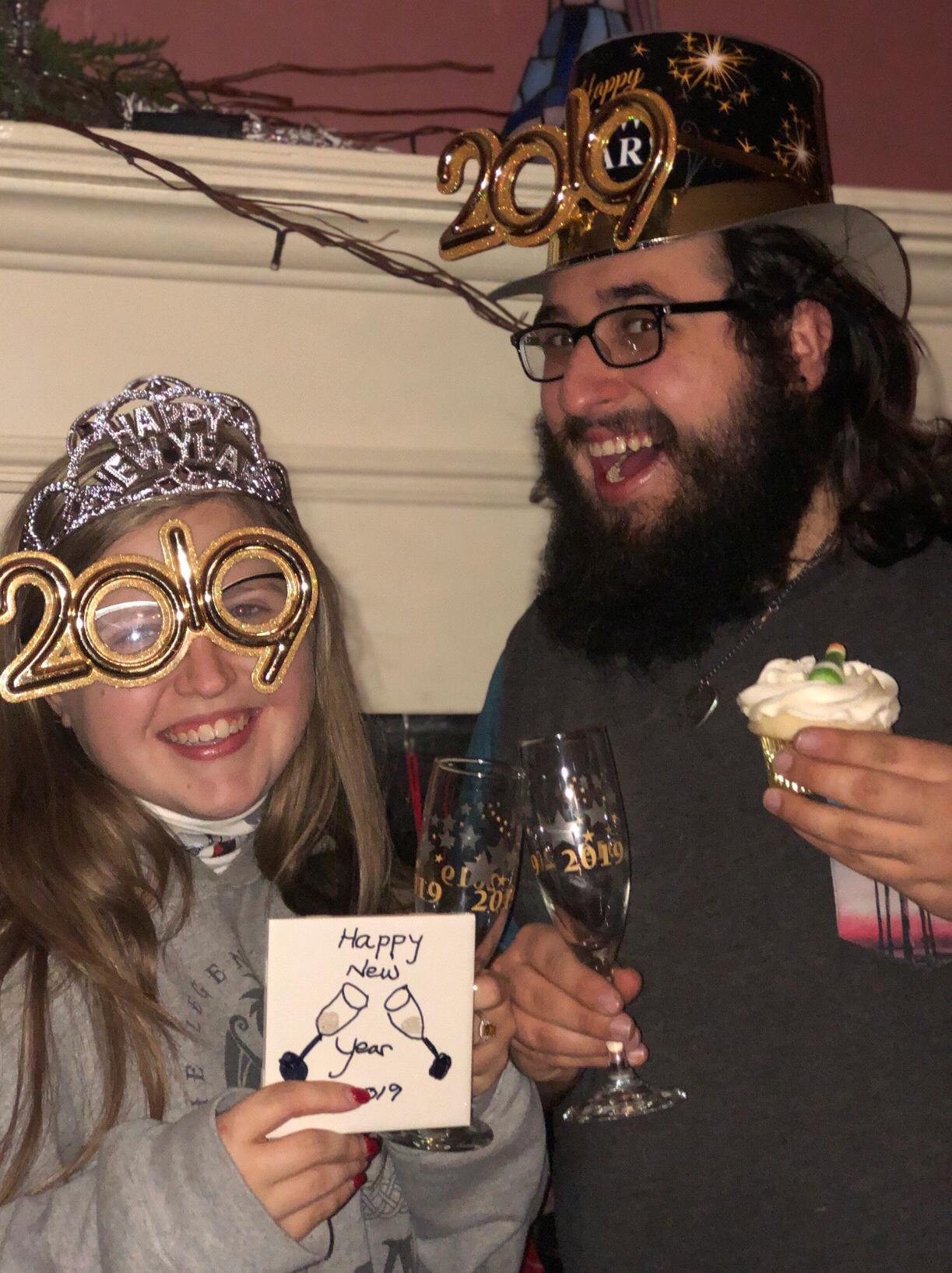 Celebrating the New Year together! Little did I (Victoria) know that we'd be getting engaged a week later!