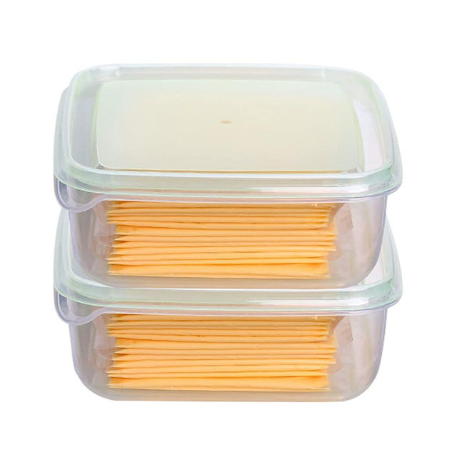 WonLiq 2 Pack-Cheese slicer Storage Containers with lids airtight Keeps slice Cheese Fresh and Delicious Reusable Preservation Container for Fridge