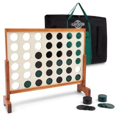 Lancaster Gaming Company Giant 4 In A Row Wooden Outdoor Gaming Set w/ Carry Bag