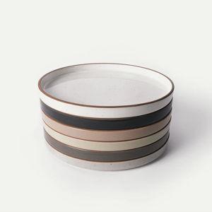 Rimmed & Flat Salad Plates - Set of 6 - assorted neutrals