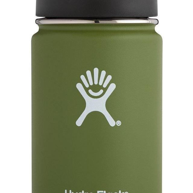 Hydro Flask 12 oz Travel Coffee Flask | Stainless Steel & Vacuum Insulated | Wide Mouth with Hydro Flip Cap | Olive