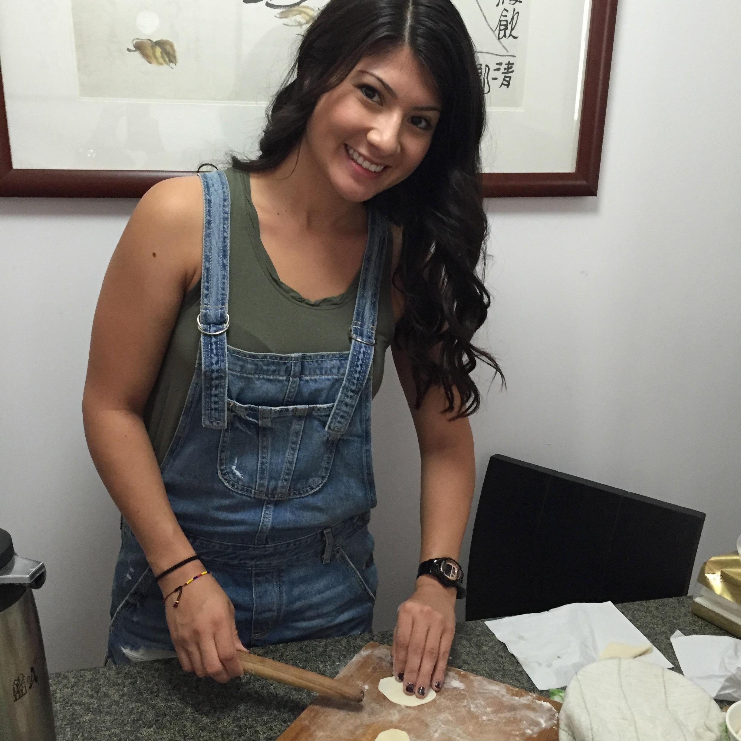 Learning how to make dumplings in China!