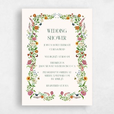 Green Greenery Wedding Wedding Shower Invitation - Merryton Portrait