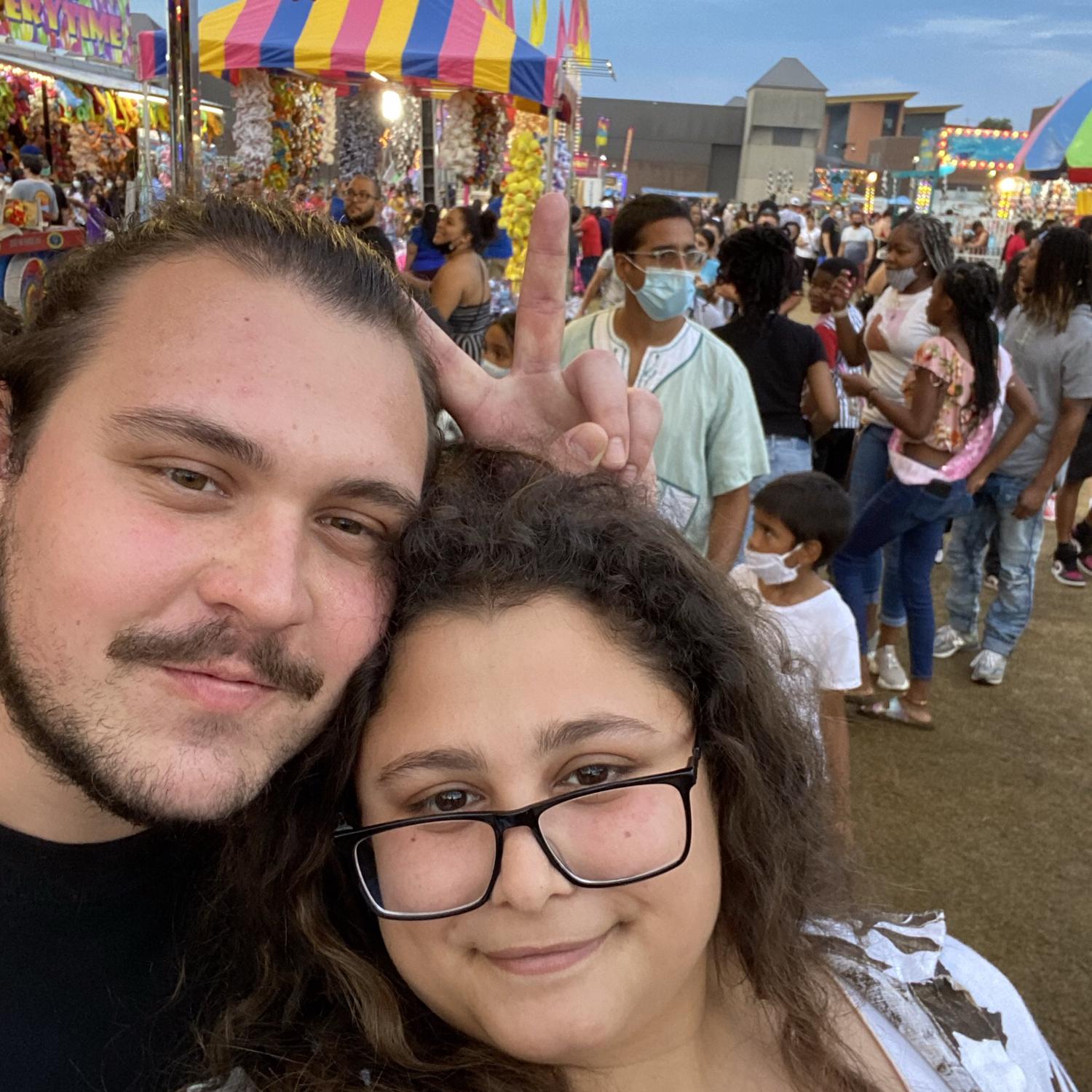 Our first trip together to a county fair where we ate waaay too much funnel cake…