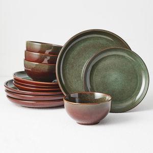 Dinnerware Sets Service for 4 - Brown Green