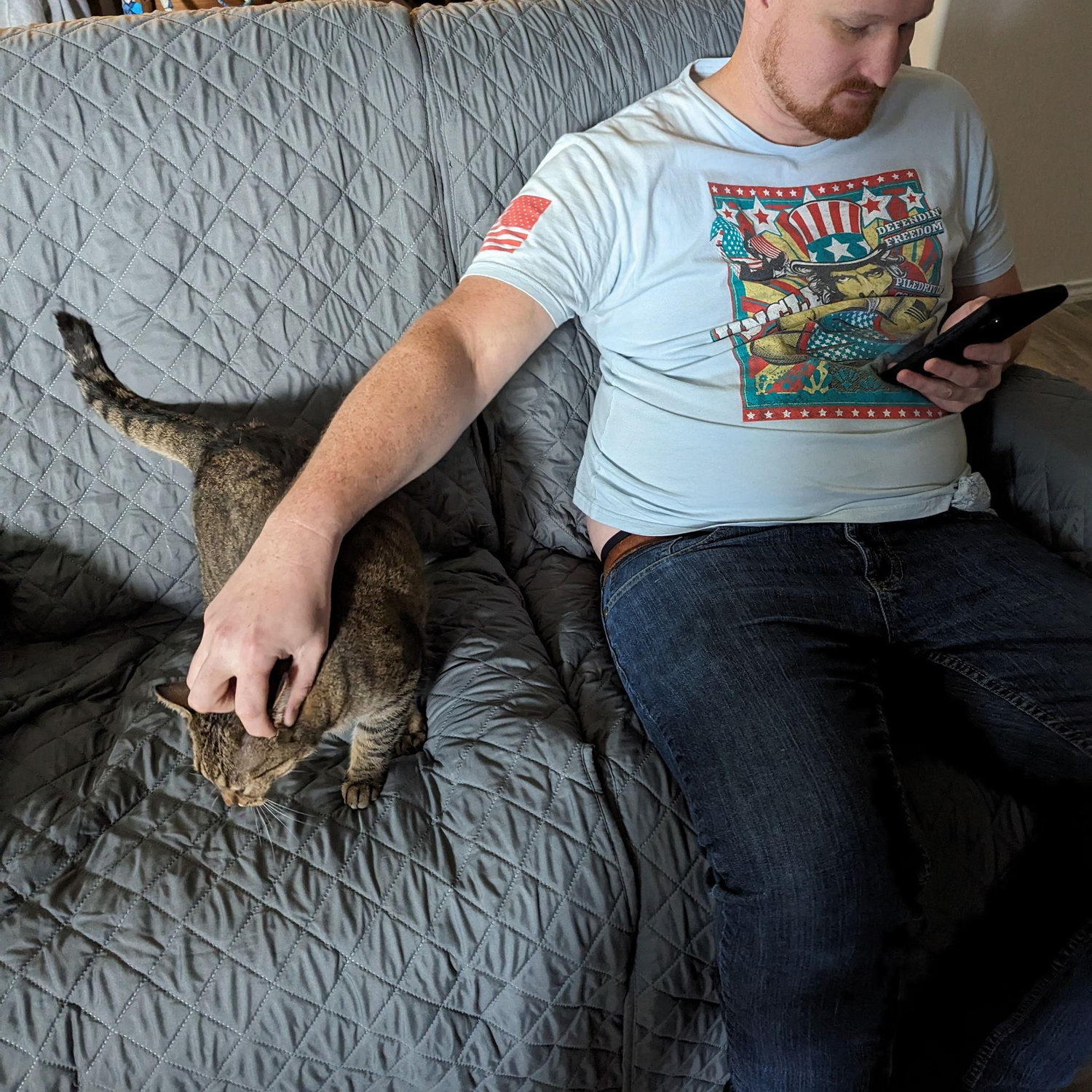 He secretly loves my cats.