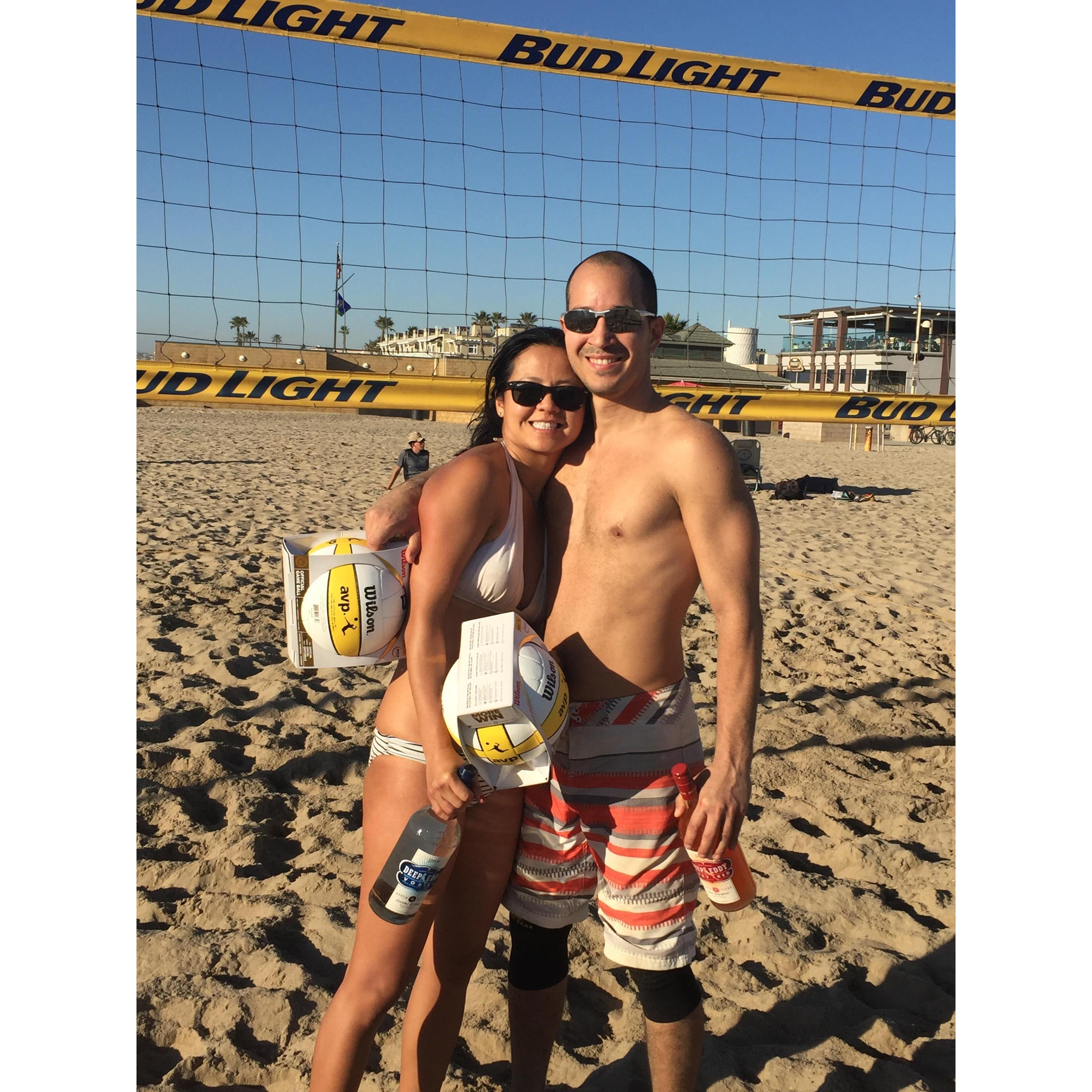 After winning polar bear volleyball tournament. Panos did all the work.