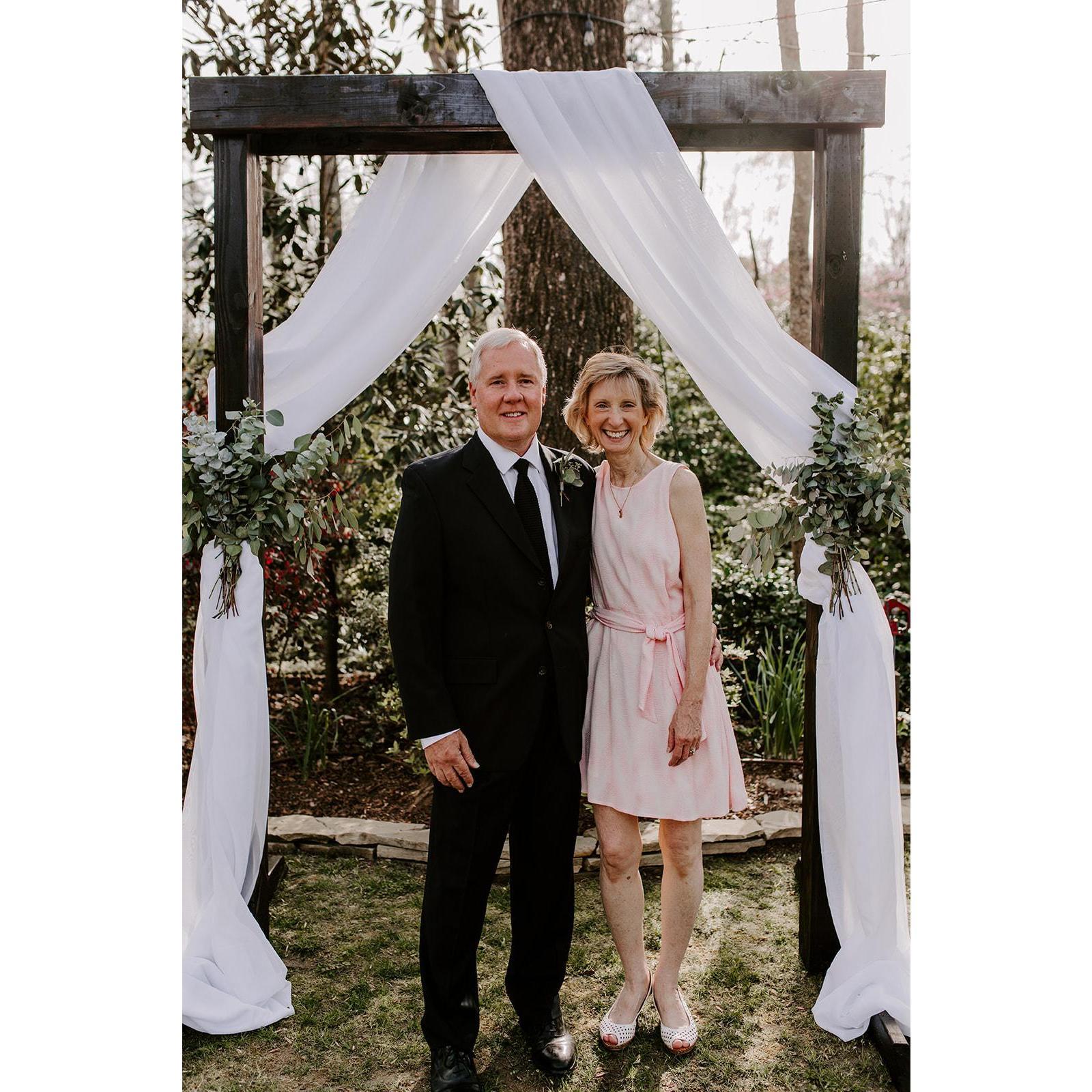 Kenn and Sandy Vest, parents of the bride.