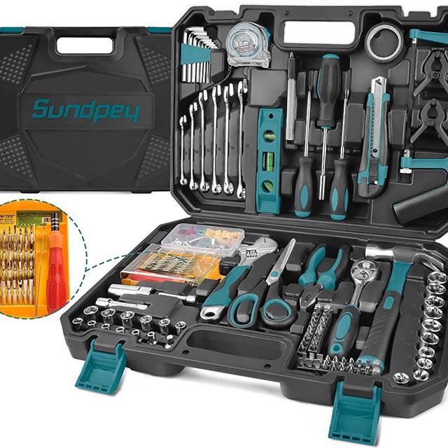 Tool Set 257Pcs General Hand Tool Kit -Household Basic Tool Kit Complete Sundpey Solid Storage Case Precision Screwdriver Set Perfect for Men Women Homeowner Home Apartment Office (257pcs)