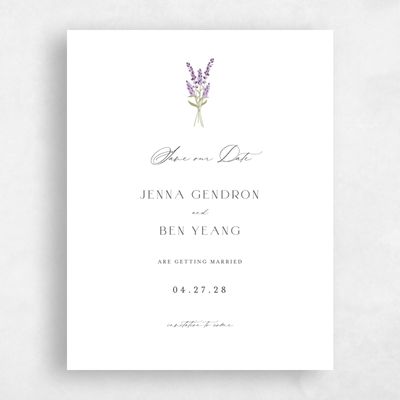 White Wedding Save the Date - Marat Portrait