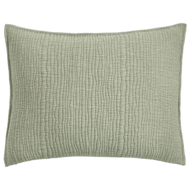 Coastal Washed Quilted Sham, Eucalyptus, Standard