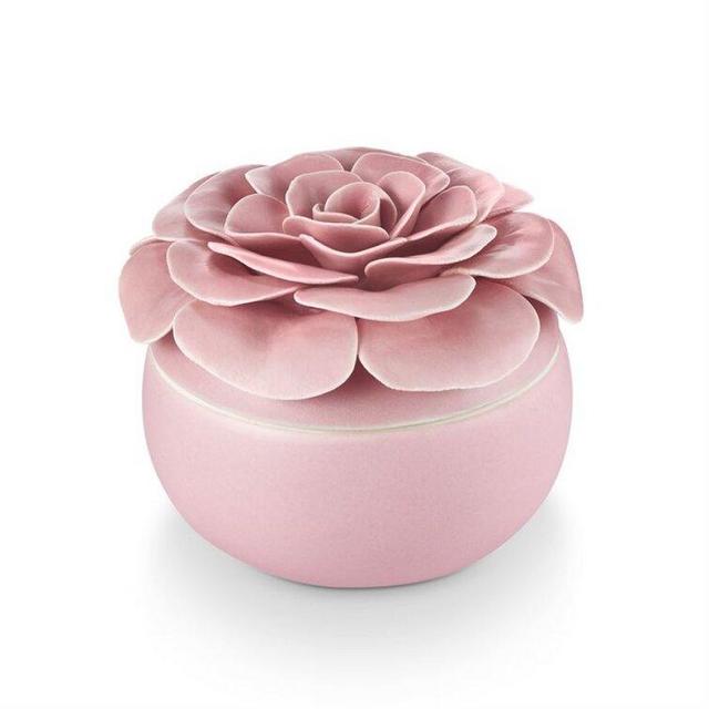 Essentials Ceramic Flower Scented Jar Candle