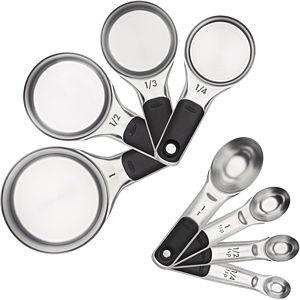 OXO Good Grips Stainless Steel Measuring Cup and Spoon Set + Swivel Vegetable Peeler