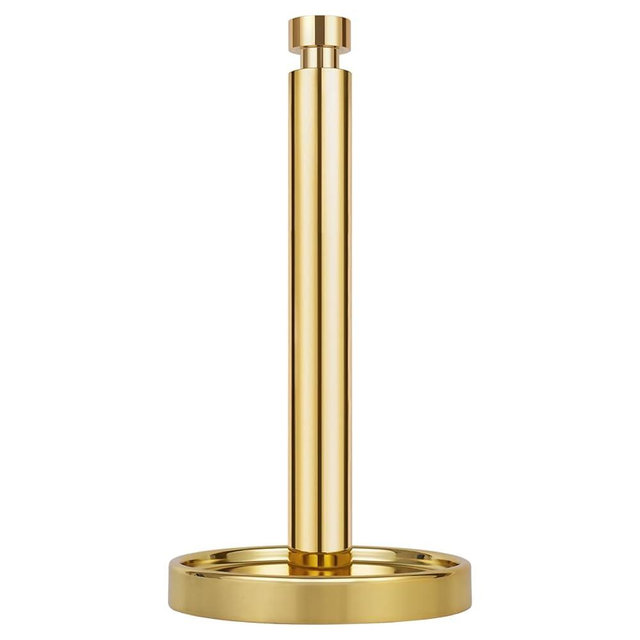 Ivilon Paper Towel Holder Stand - Steady and Easy Tear - Fits All Paper Towel Rolls - Gold Polished