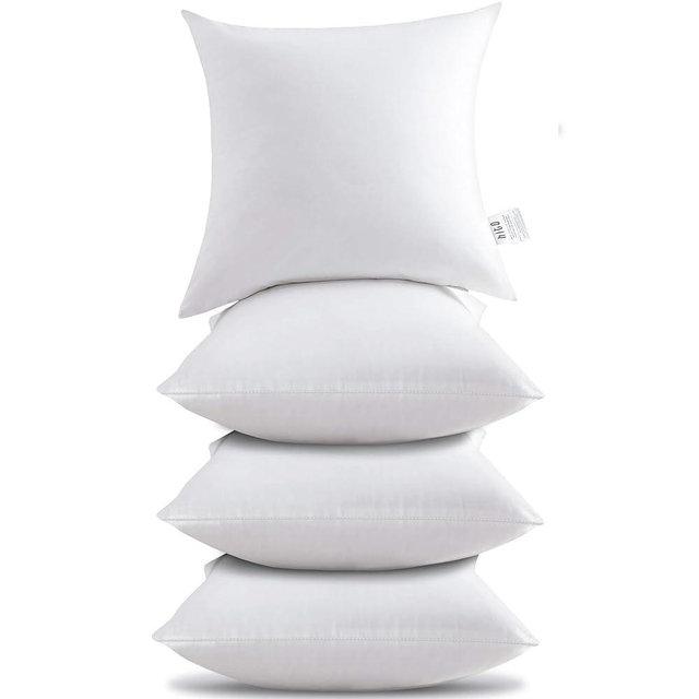 HITO 20x20 Pillow Inserts (Set of 4)- 100% Cotton Covering Down Alternative Throw Pillows White for Couch Bed Sofa