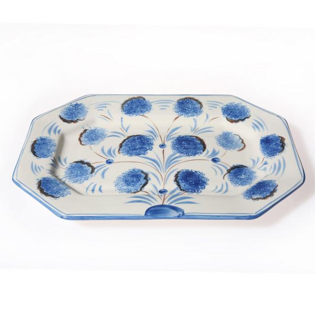 Blue Flower Octagonal Platter
