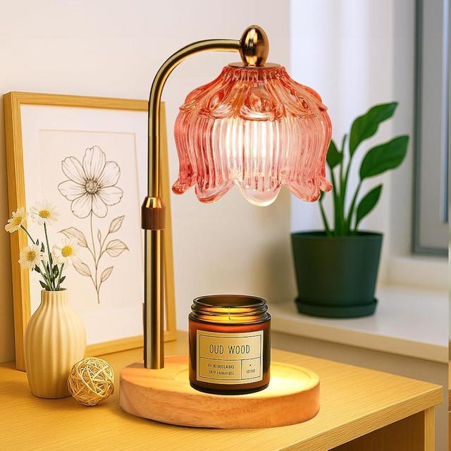 GEEZO Fragrance Candle Warmer Lamp，Electric Candle Warmer with Timer & Dimmer，Mom Christmas Birthday Gifts for Women, House Warming Gifts New Home Bedroom Decor