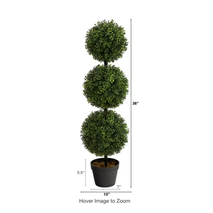 3 ft. Boxwood Triple Ball Topiary Artificial Tree (Indoor/Outdoor)